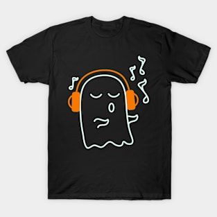 Cute ghost with music T-Shirt